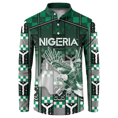 Personalized Nigeria Button Sweatshirt Eagle With Tribal Patterns