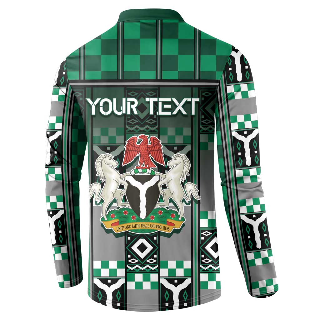 Personalized Nigeria Button Sweatshirt Eagle With Tribal Patterns
