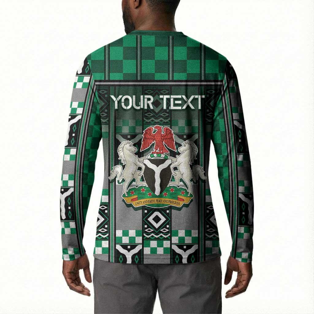Personalized Nigeria Button Sweatshirt Eagle With Tribal Patterns