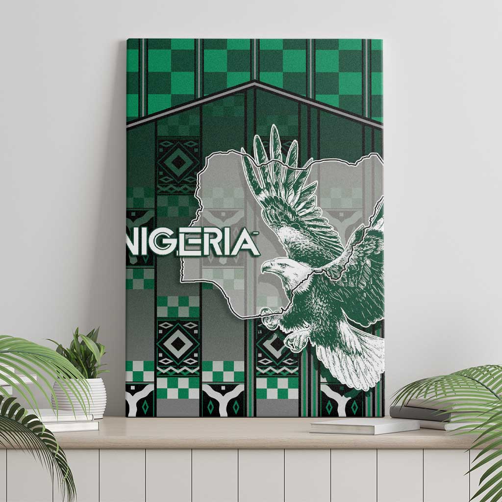 Nigeria Canvas Wall Art Eagle With Tribal Patterns