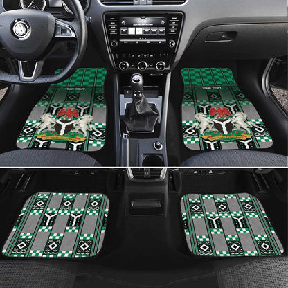 Personalized Nigeria Car Mats Eagle With Tribal Patterns