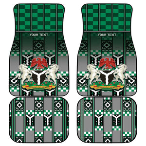 Personalized Nigeria Car Mats Eagle With Tribal Patterns