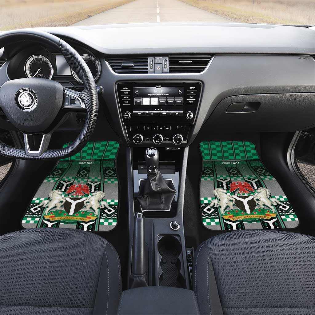 Personalized Nigeria Car Mats Eagle With Tribal Patterns