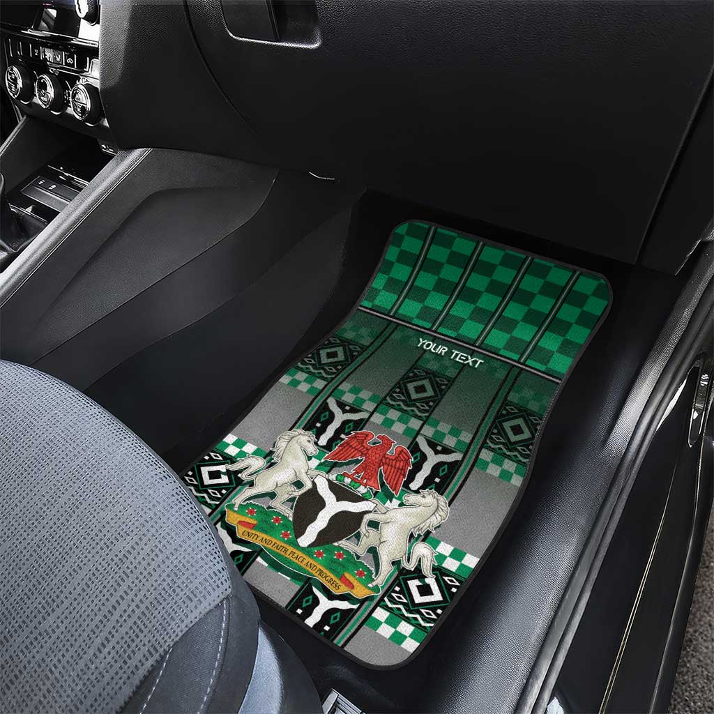 Personalized Nigeria Car Mats Eagle With Tribal Patterns