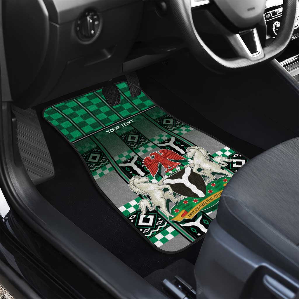 Personalized Nigeria Car Mats Eagle With Tribal Patterns