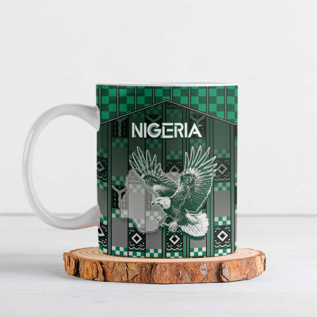 Personalized Nigeria Ceramic Mug Eagle With Tribal Patterns
