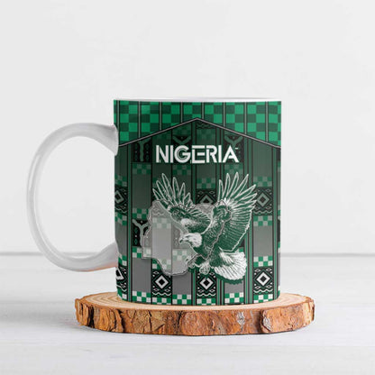 Personalized Nigeria Ceramic Mug Eagle With Tribal Patterns