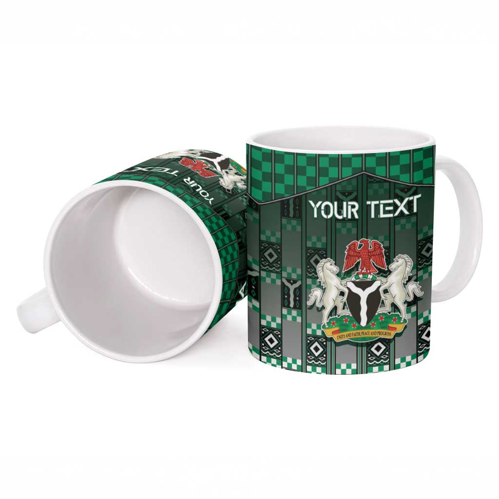 Personalized Nigeria Ceramic Mug Eagle With Tribal Patterns