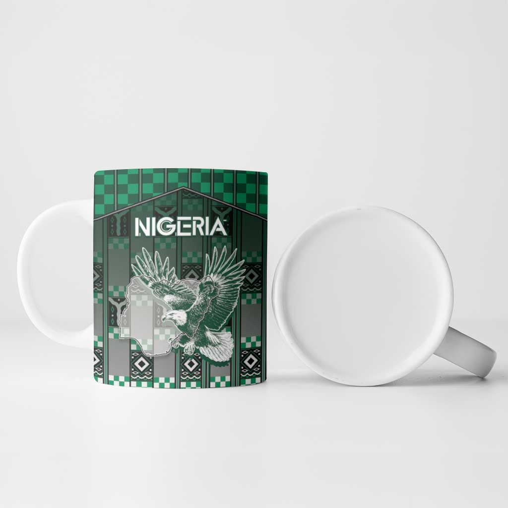 Personalized Nigeria Ceramic Mug Eagle With Tribal Patterns