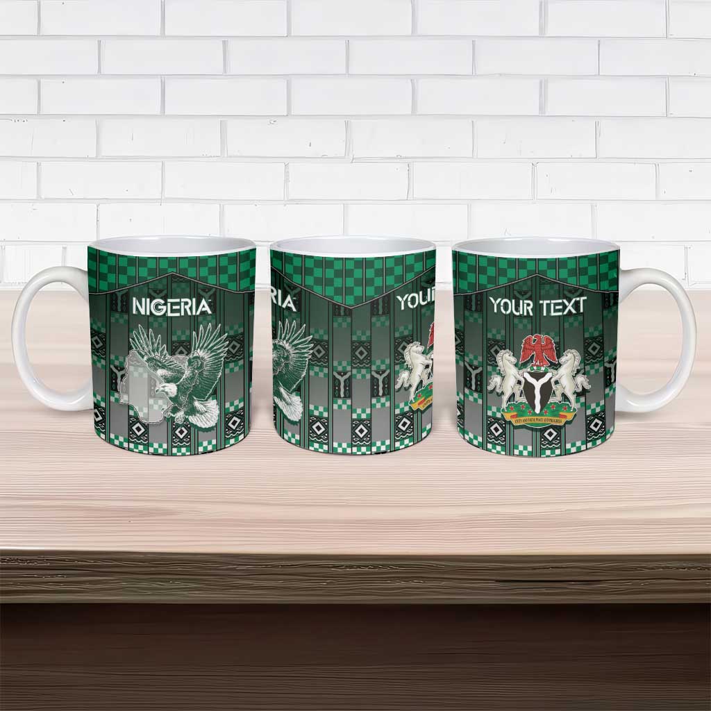 Personalized Nigeria Ceramic Mug Eagle With Tribal Patterns