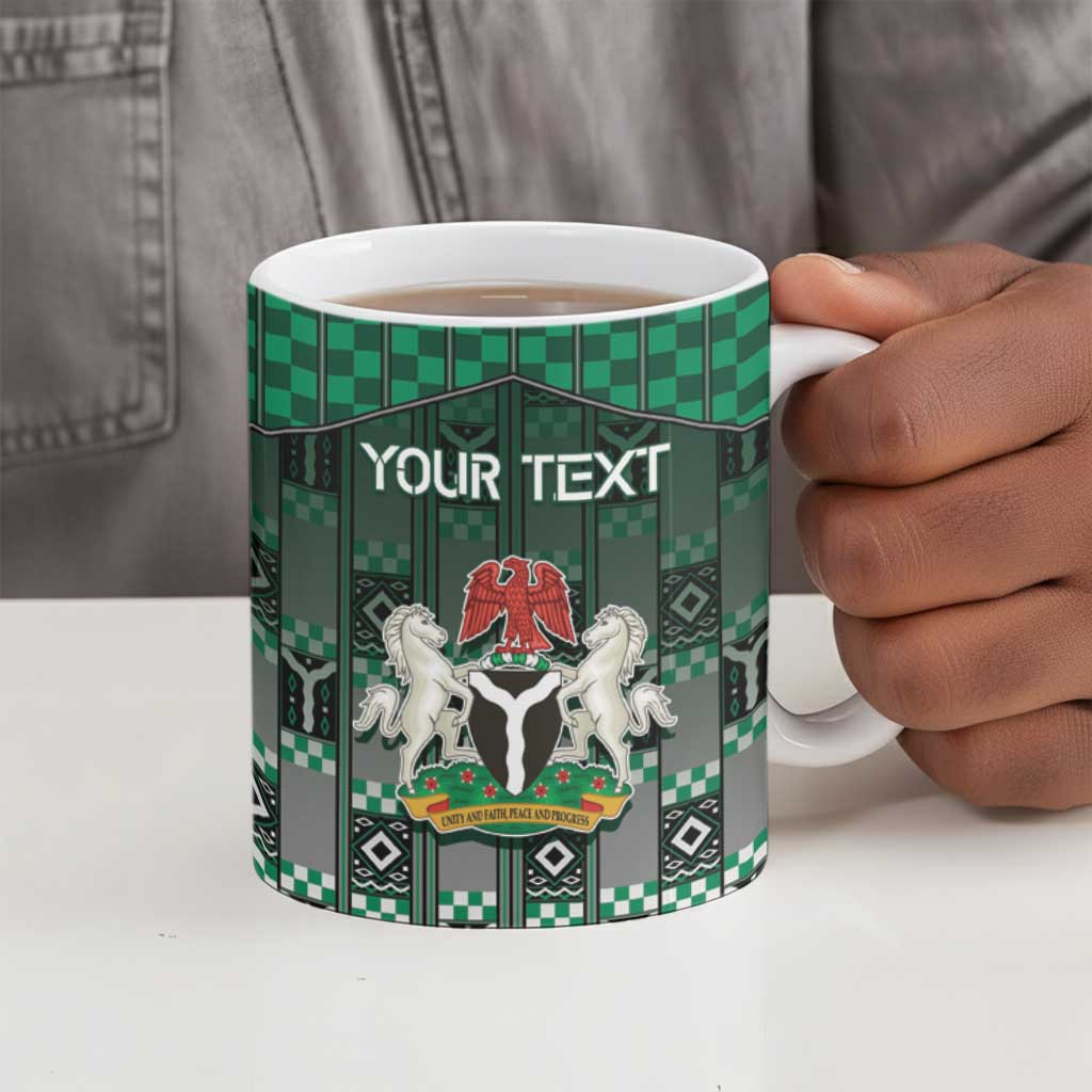 Personalized Nigeria Ceramic Mug Eagle With Tribal Patterns