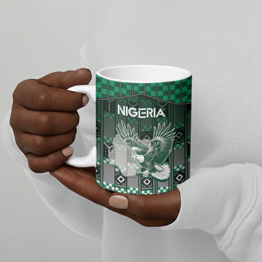 Personalized Nigeria Ceramic Mug Eagle With Tribal Patterns