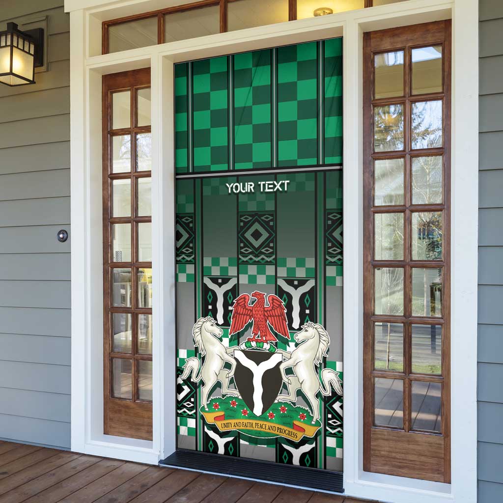 Personalized Nigeria Door Cover Eagle With Tribal Patterns
