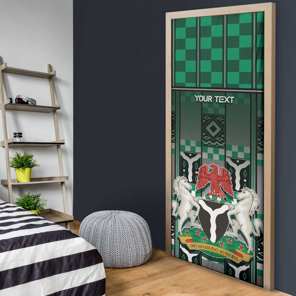 Personalized Nigeria Door Cover Eagle With Tribal Patterns