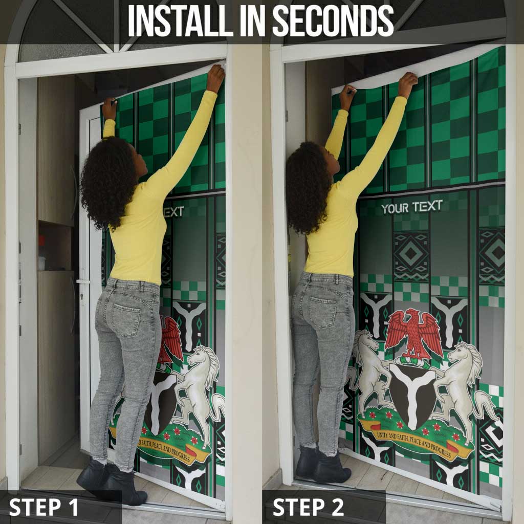 Personalized Nigeria Door Cover Eagle With Tribal Patterns