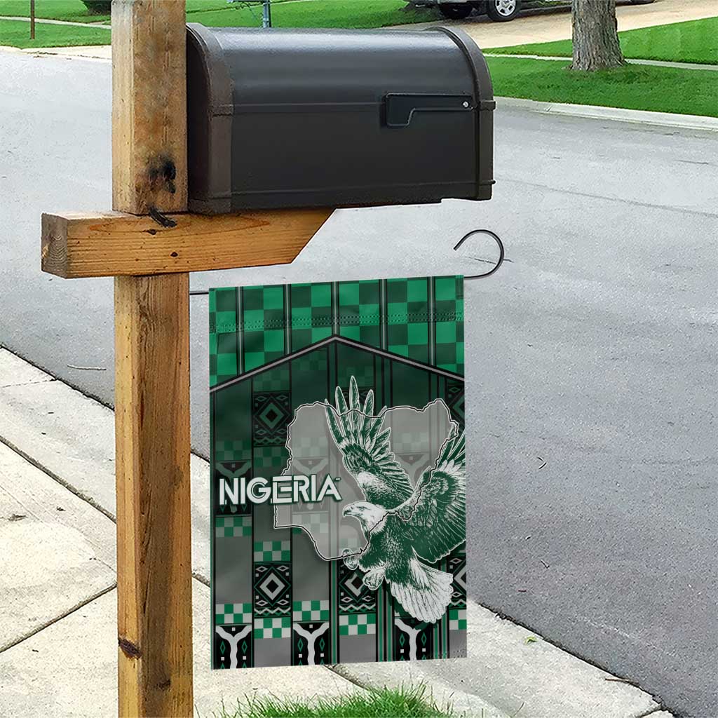 Nigeria Garden Flag Eagle With Tribal Patterns