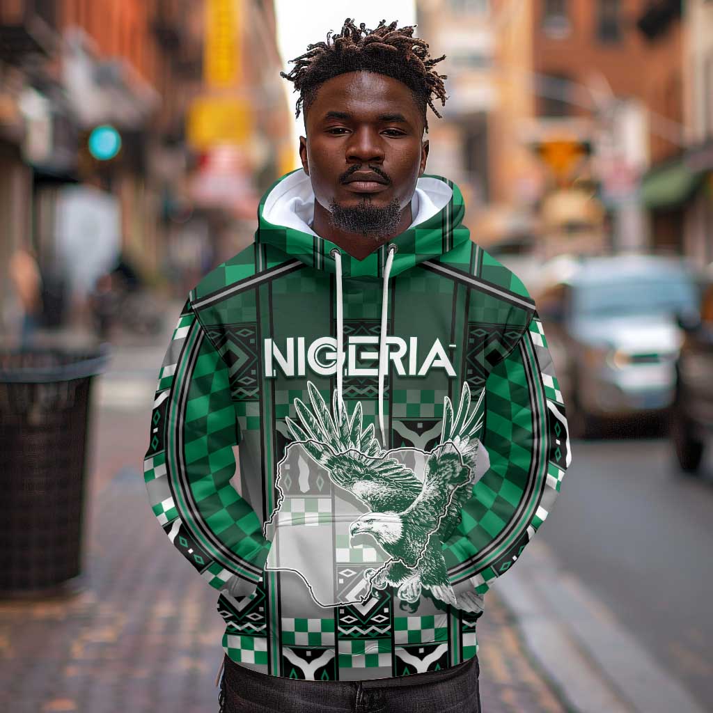 Personalized Nigeria Hoodie Eagle With Tribal Patterns
