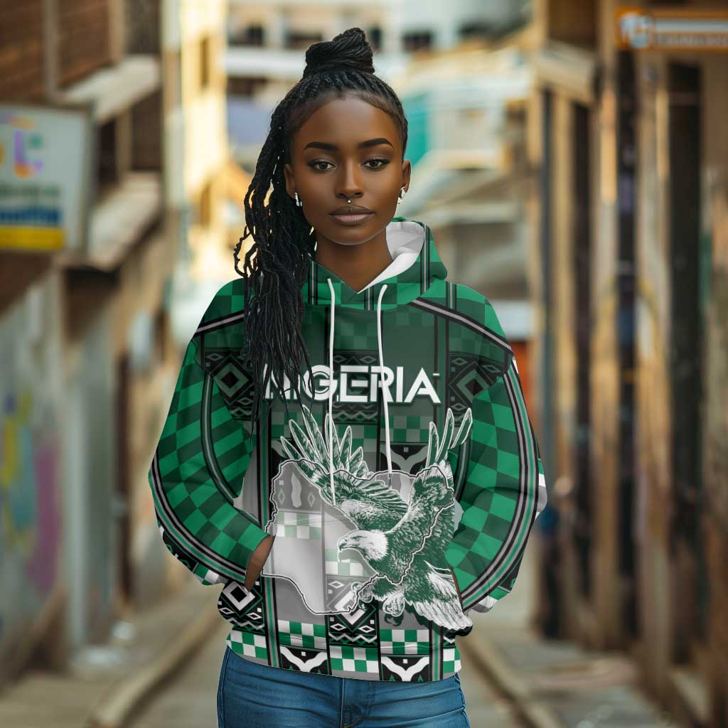 Personalized Nigeria Hoodie Eagle With Tribal Patterns