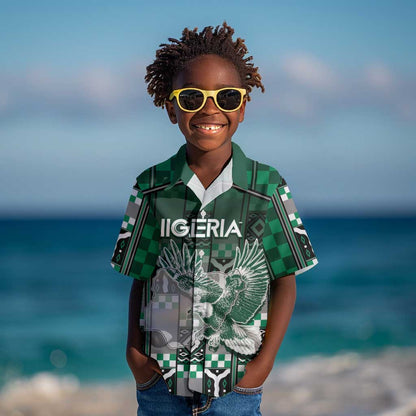 Personalized Nigeria Kid Hawaiian Shirt Eagle With Tribal Patterns