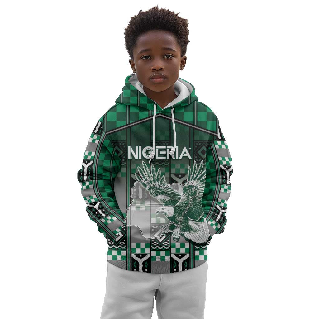 Personalized Nigeria Kid Hoodie Eagle With Tribal Patterns