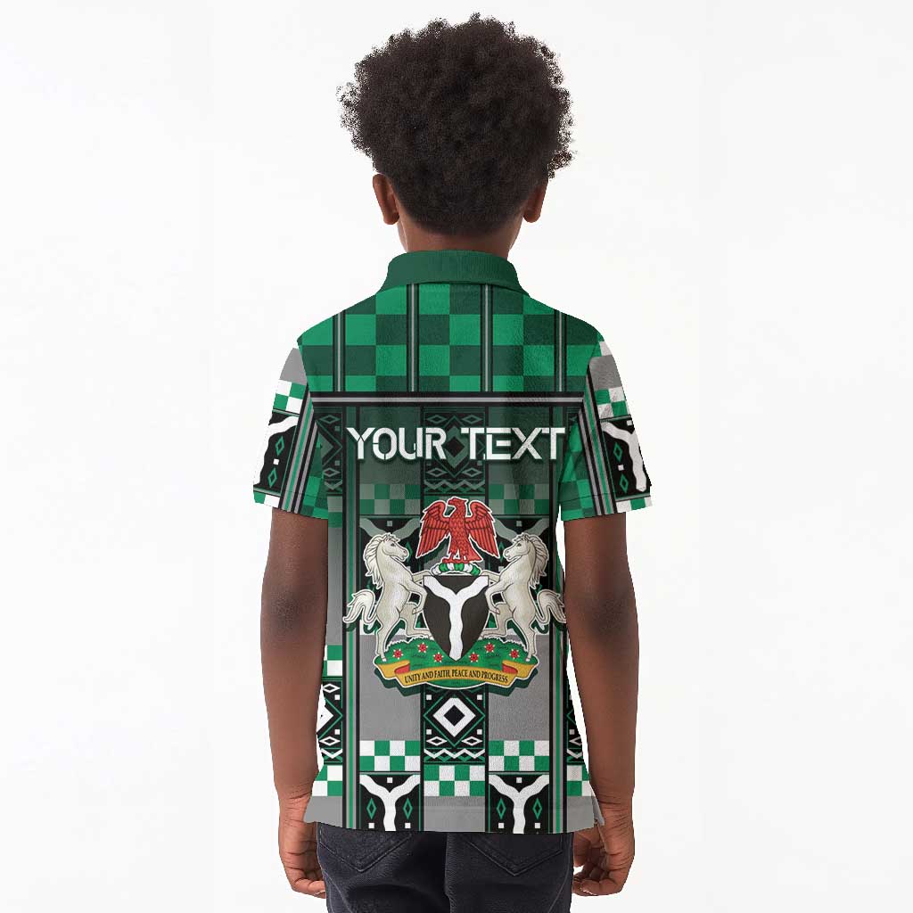 Personalized Nigeria Kid Polo Shirt Eagle With Tribal Patterns