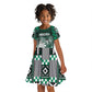 Personalized Nigeria Kid Short Sleeve Dress Eagle With Tribal Patterns