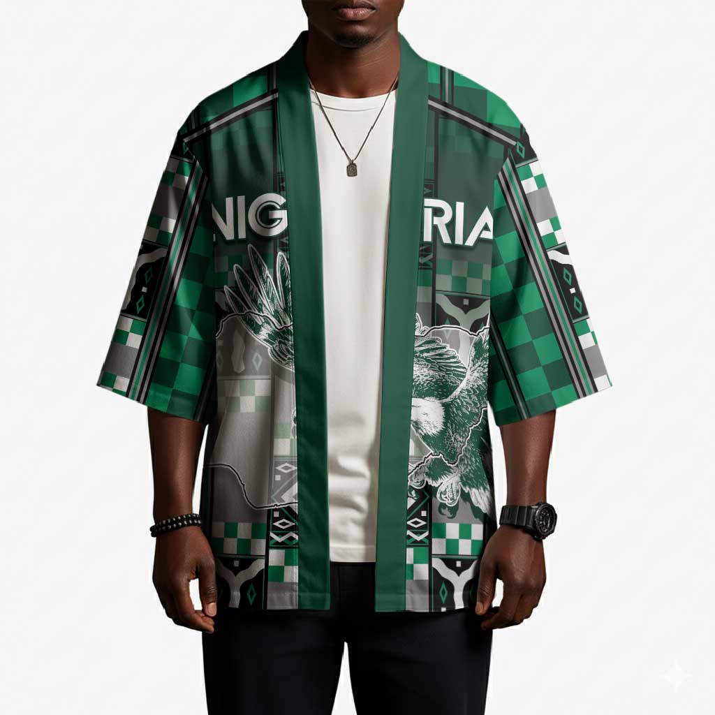 Personalized Nigeria Kimono Eagle With Tribal Patterns