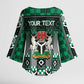 Personalized Nigeria Kimono Sleeve Blouse Eagle With Tribal Patterns