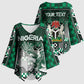 Personalized Nigeria Kimono Sleeve Blouse Eagle With Tribal Patterns