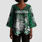 Personalized Nigeria Kimono Sleeve Blouse Eagle With Tribal Patterns