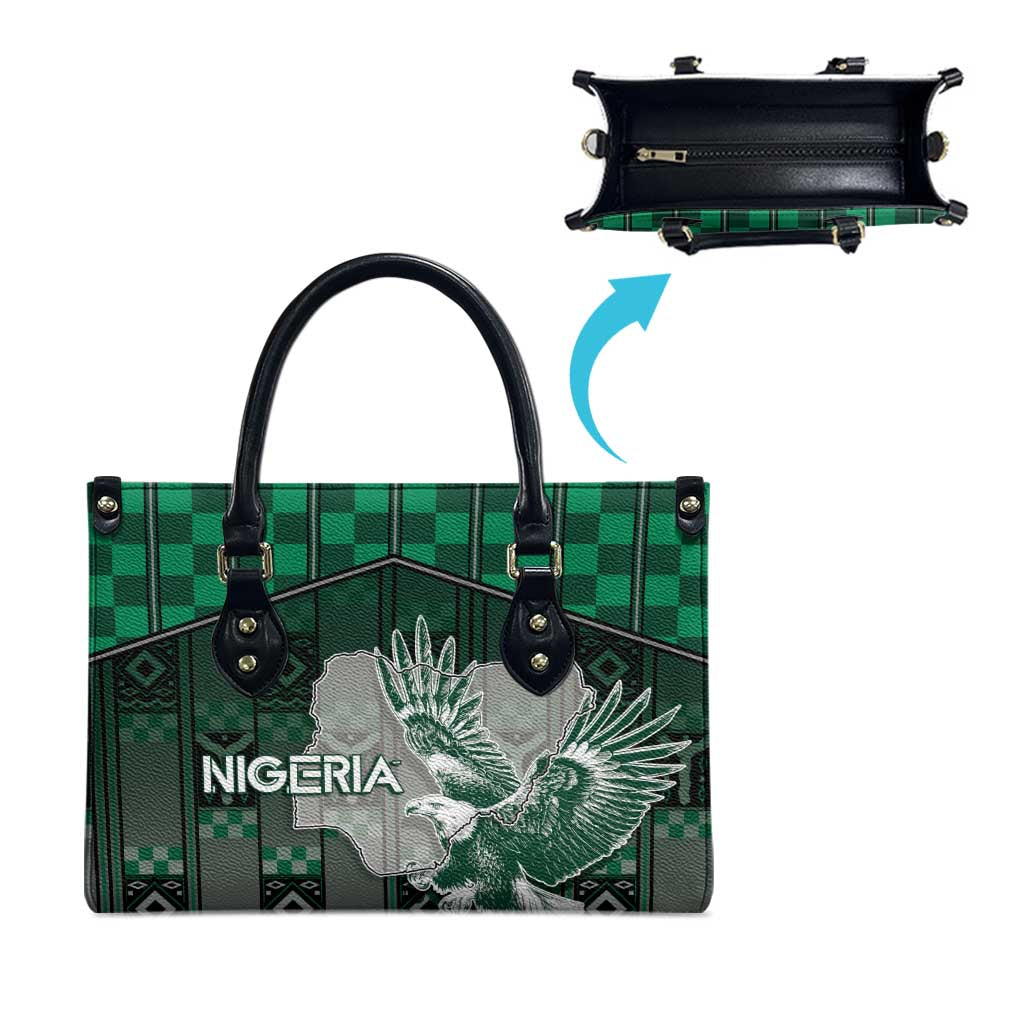 Nigeria Leather Bag Eagle With Tribal Patterns