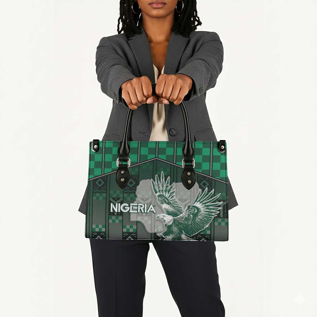 Nigeria Leather Bag Eagle With Tribal Patterns