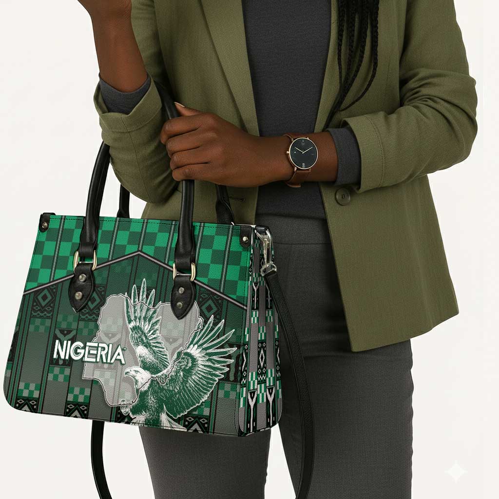 Nigeria Leather Bag Eagle With Tribal Patterns