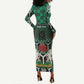 Personalized Nigeria Long Sleeve Bodycon Dress Eagle With Tribal Patterns