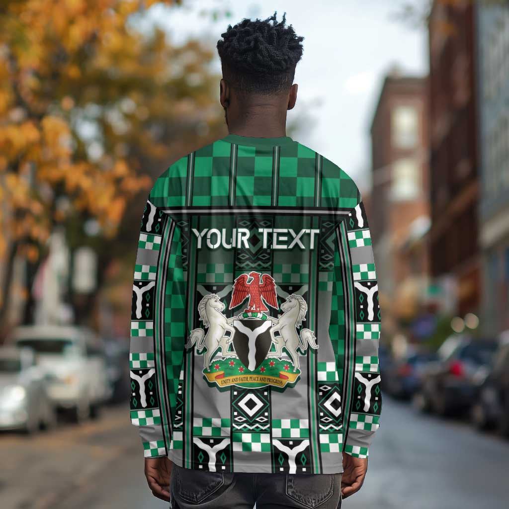 Personalized Nigeria Long Sleeve Shirt Eagle With Tribal Patterns