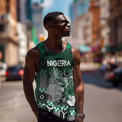 Personalized Nigeria Men Tank Top Eagle With Tribal Patterns