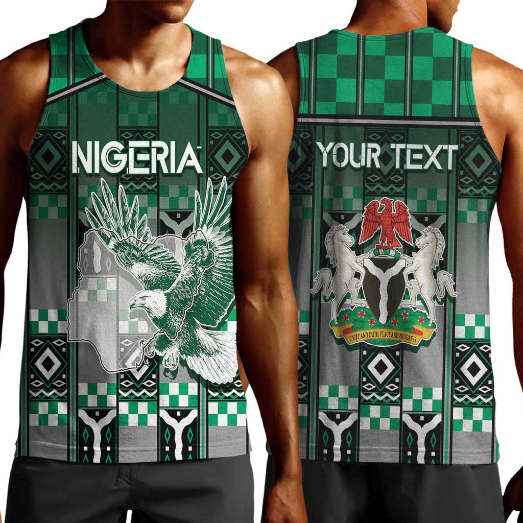 Personalized Nigeria Men Tank Top Eagle With Tribal Patterns