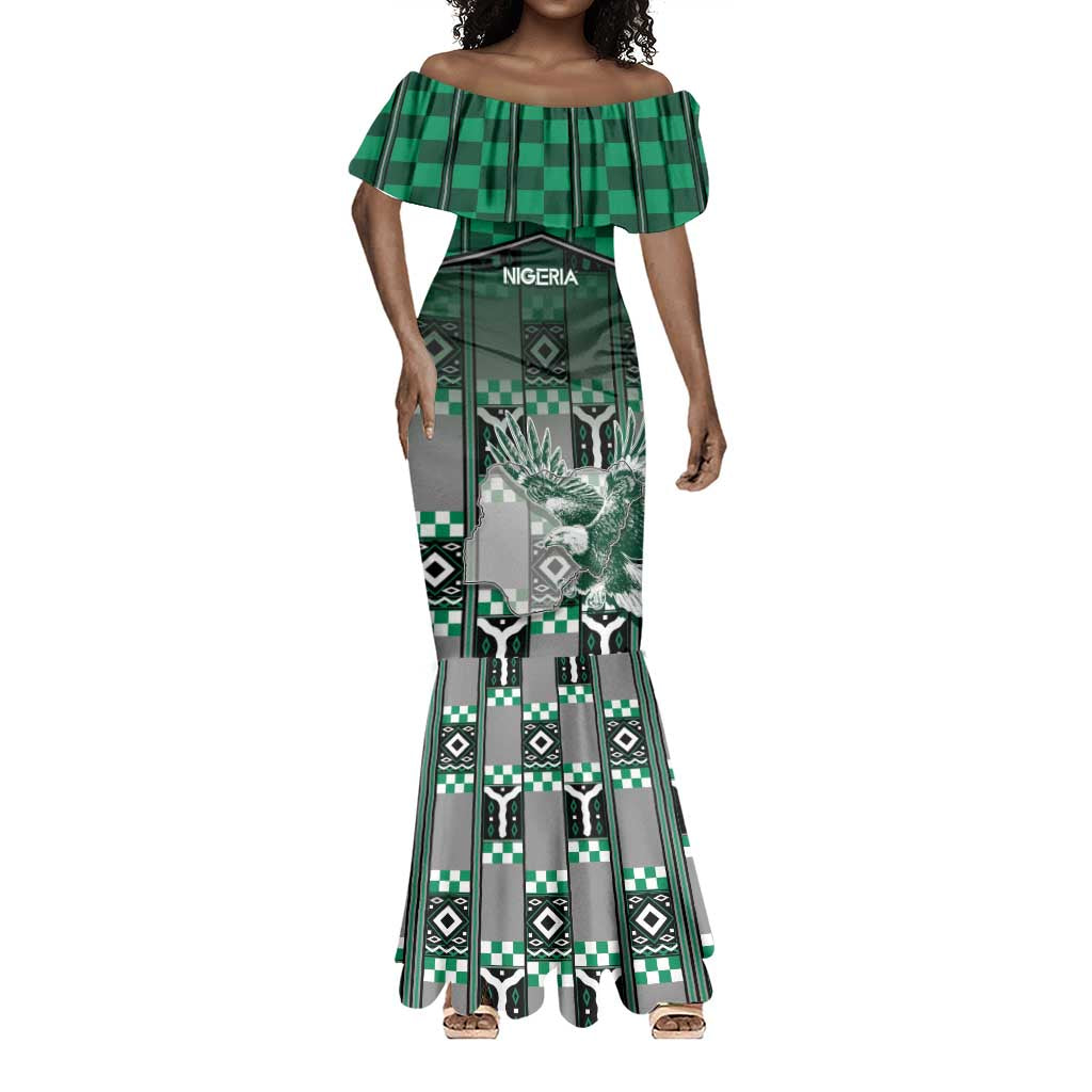 Personalized Nigeria Mermaid Dress Eagle With Tribal Patterns