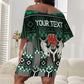 Personalized Nigeria Off Shoulder Short Dress Eagle With Tribal Patterns