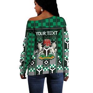 Personalized Nigeria Off Shoulder Sweater Eagle With Tribal Patterns