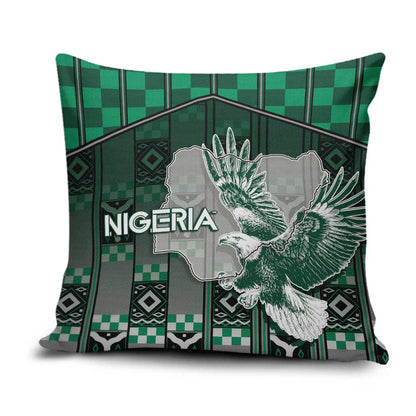 Nigeria Pillow Cover Eagle With Tribal Patterns