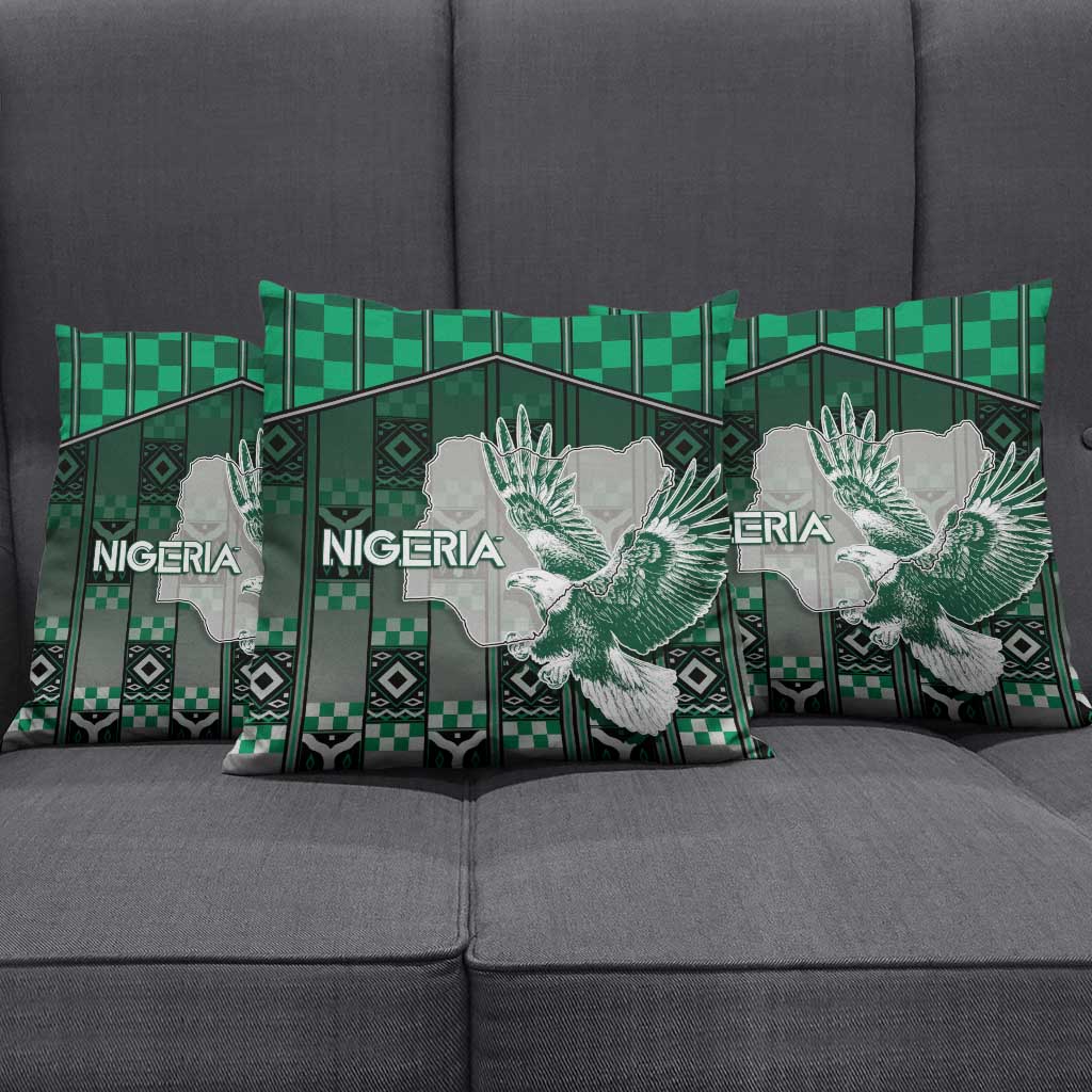 Nigeria Pillow Cover Eagle With Tribal Patterns