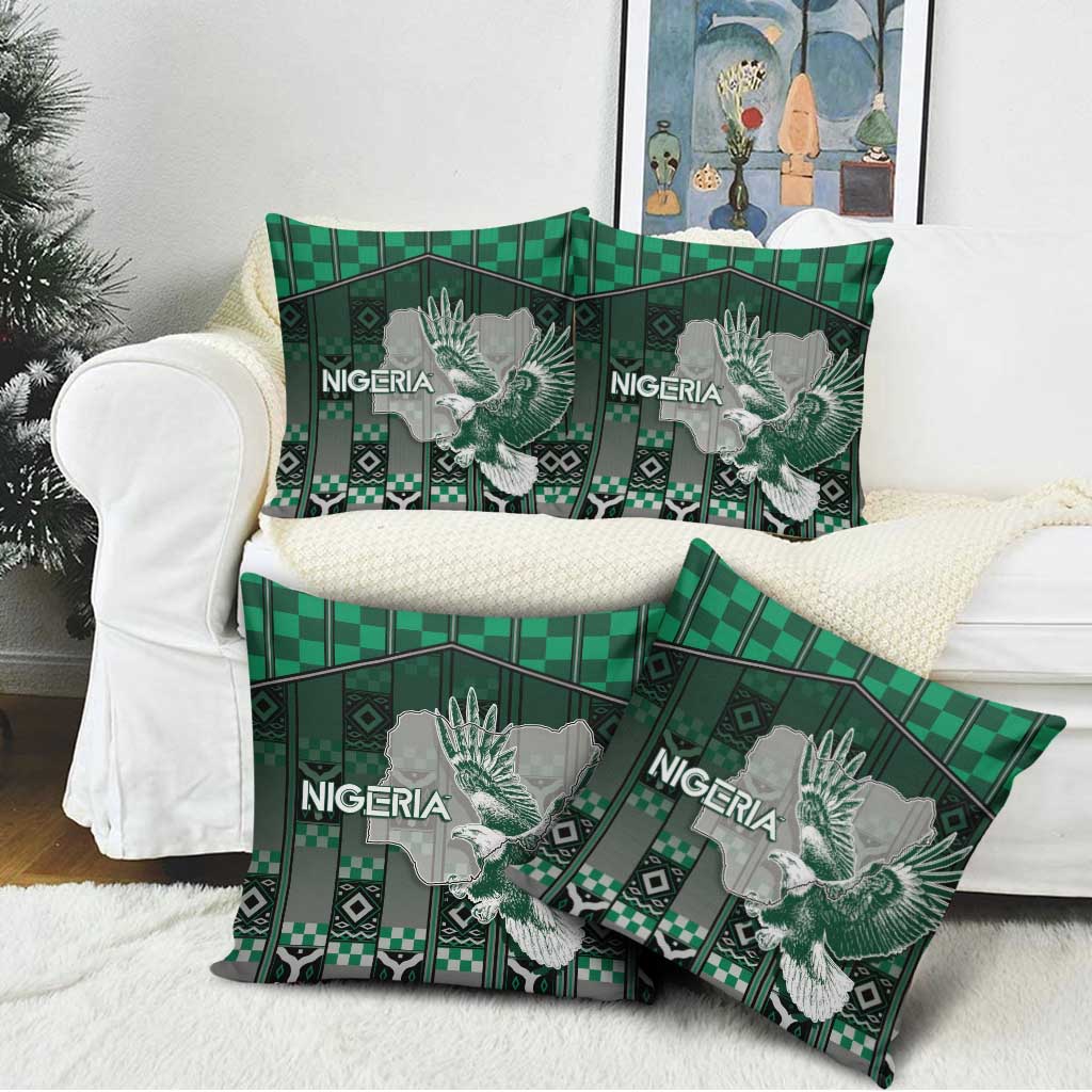 Nigeria Pillow Cover Eagle With Tribal Patterns