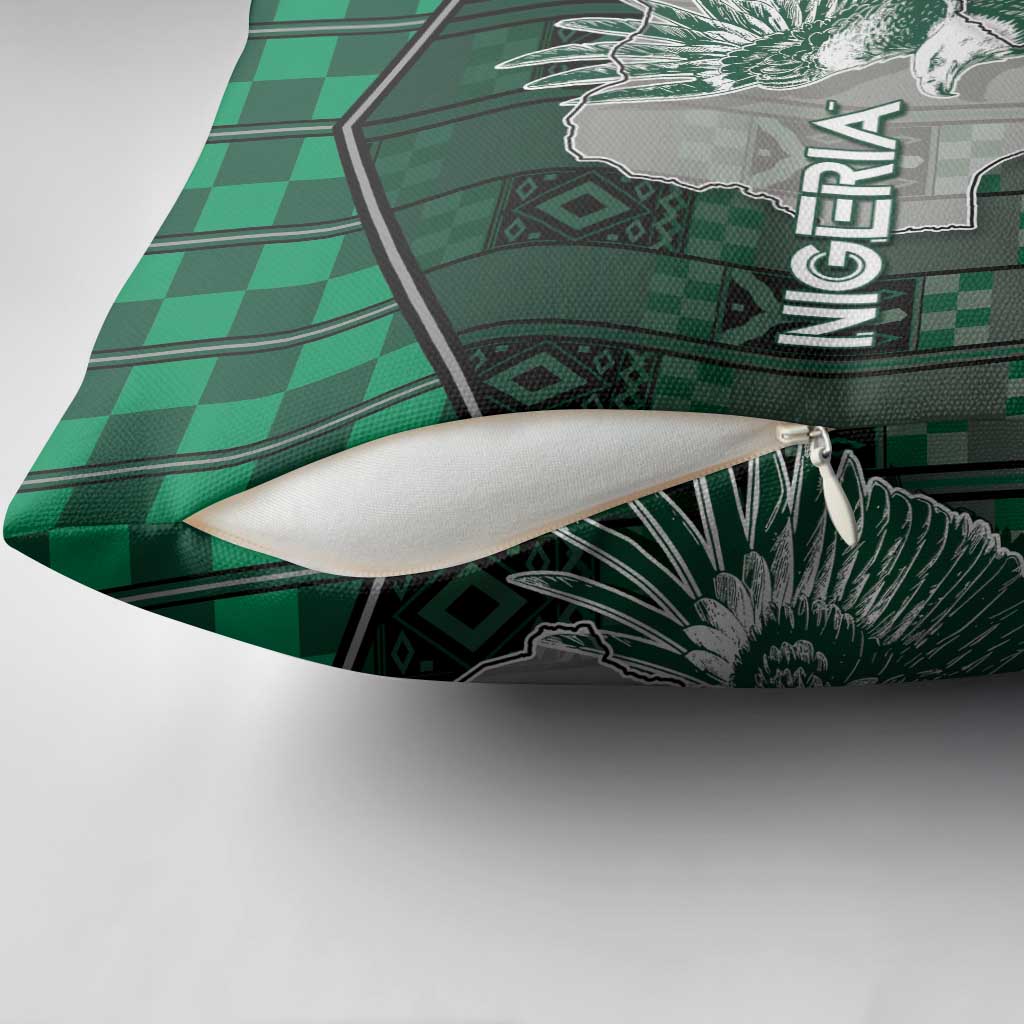 Nigeria Pillow Cover Eagle With Tribal Patterns