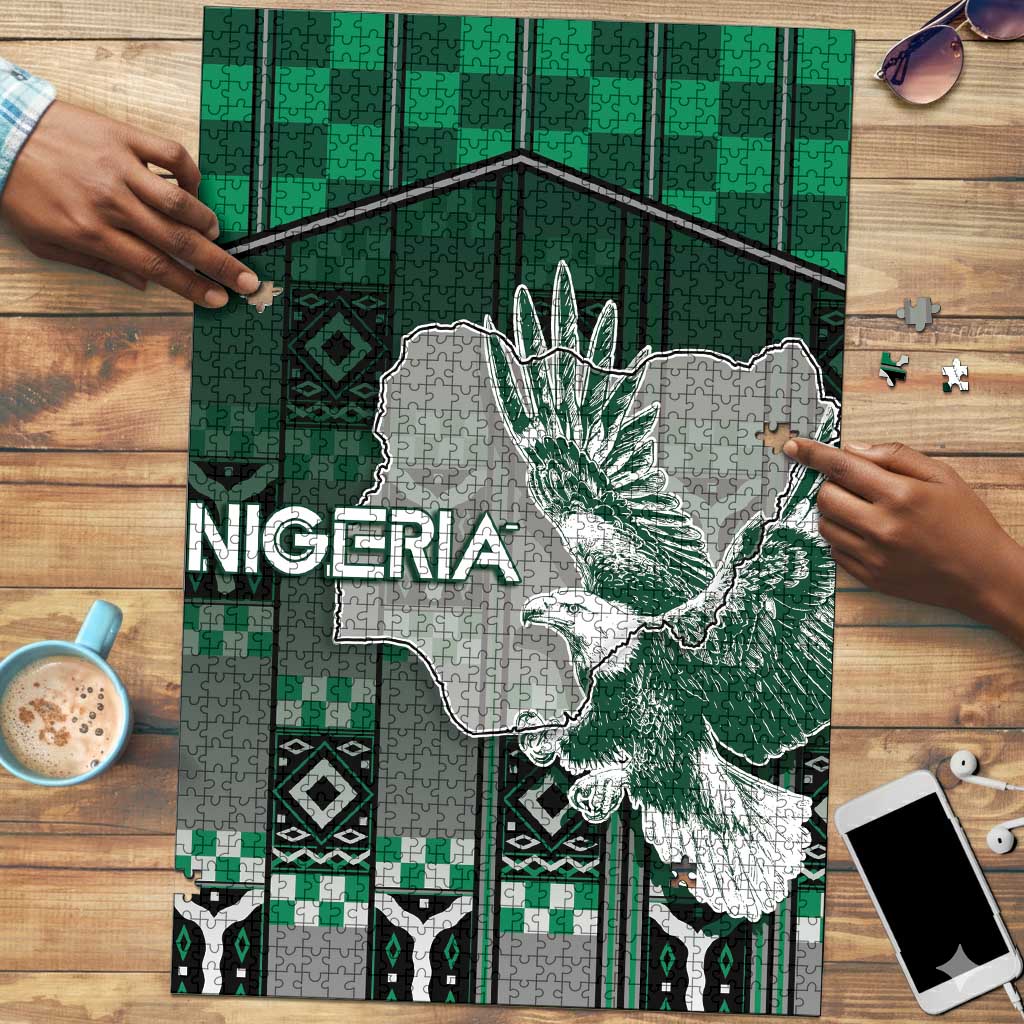 Nigeria Puzzle Eagle With Tribal Patterns