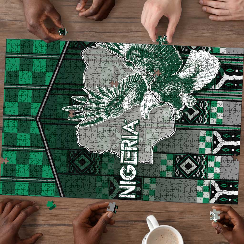Nigeria Puzzle Eagle With Tribal Patterns