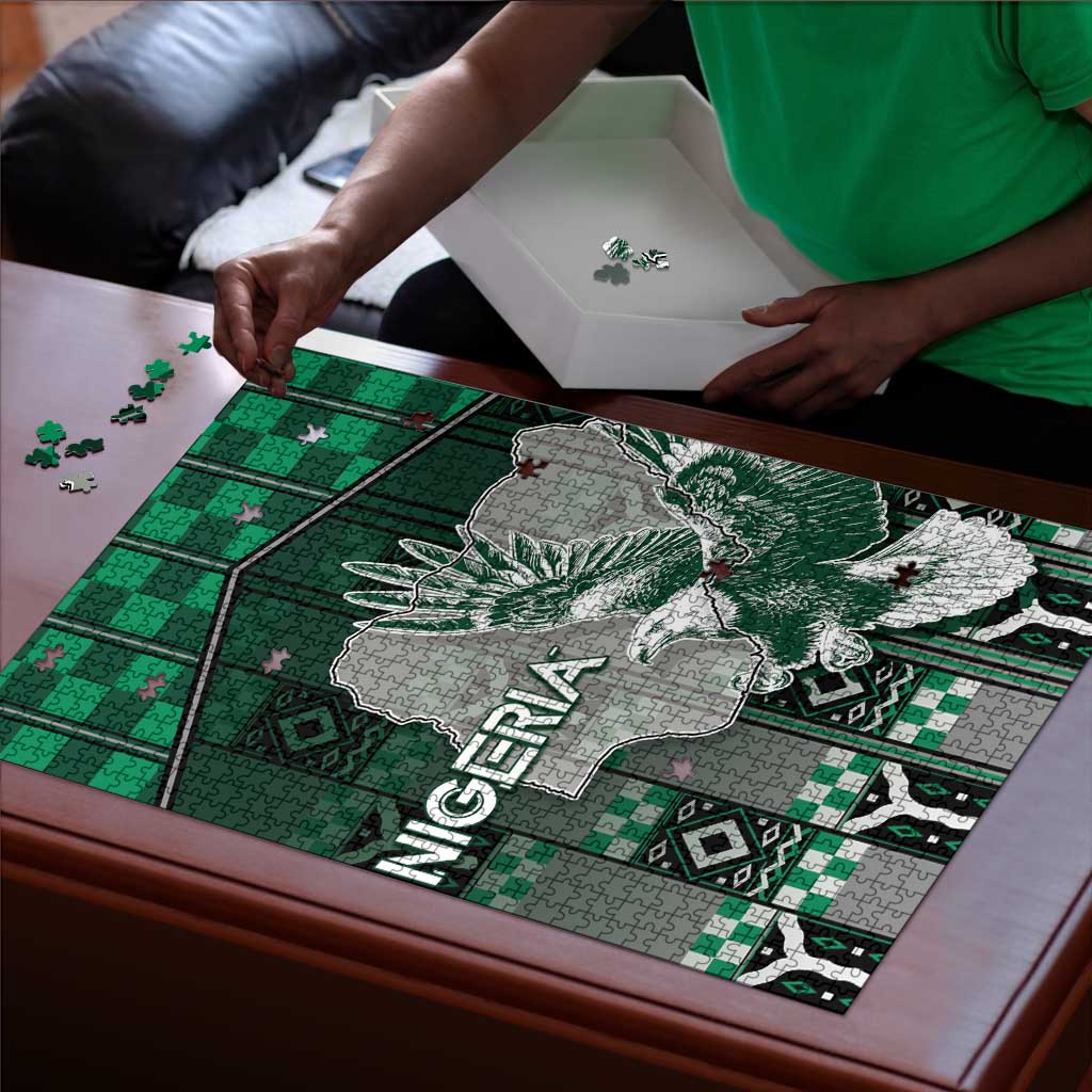 Nigeria Puzzle Eagle With Tribal Patterns