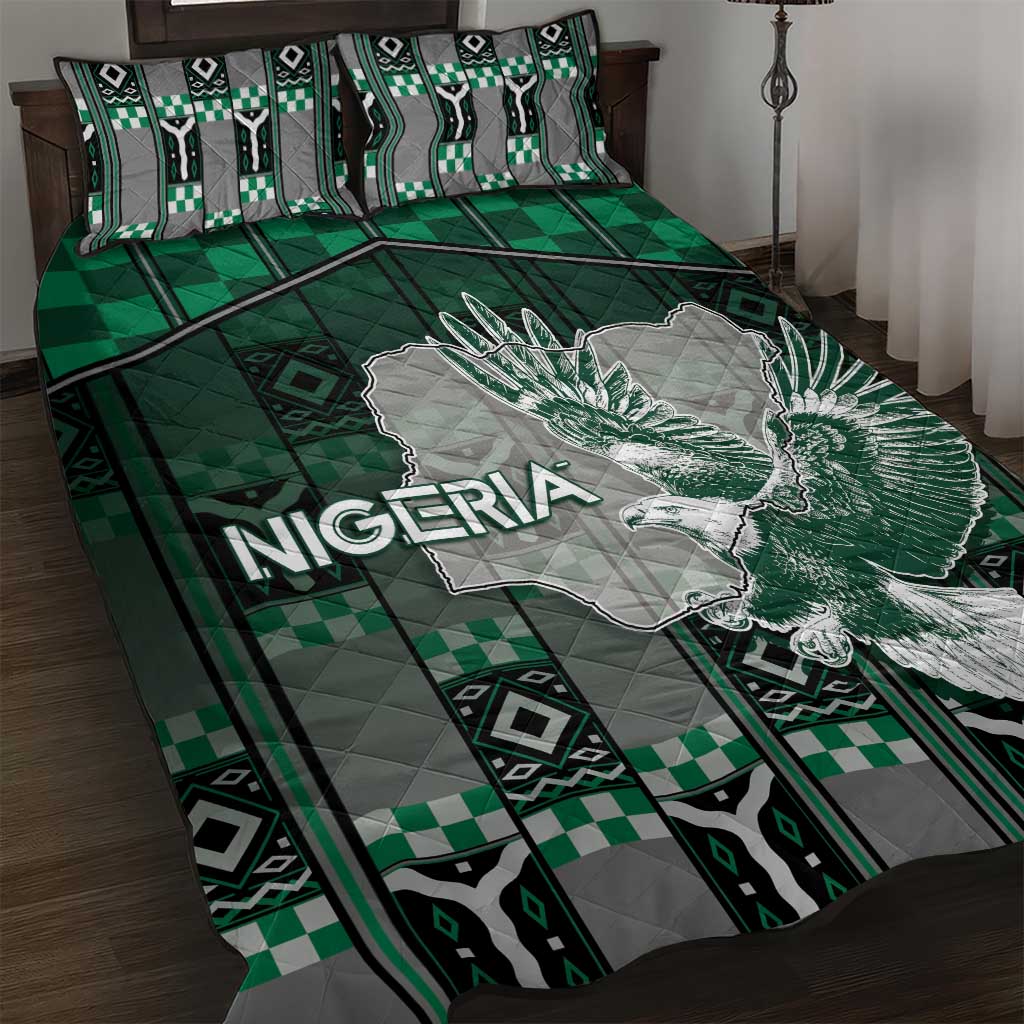 Nigeria Quilt Bed Set Eagle With Tribal Patterns