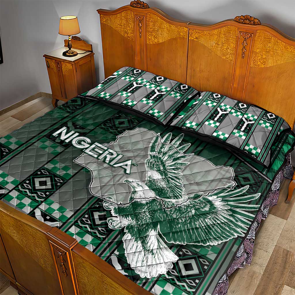 Nigeria Quilt Bed Set Eagle With Tribal Patterns