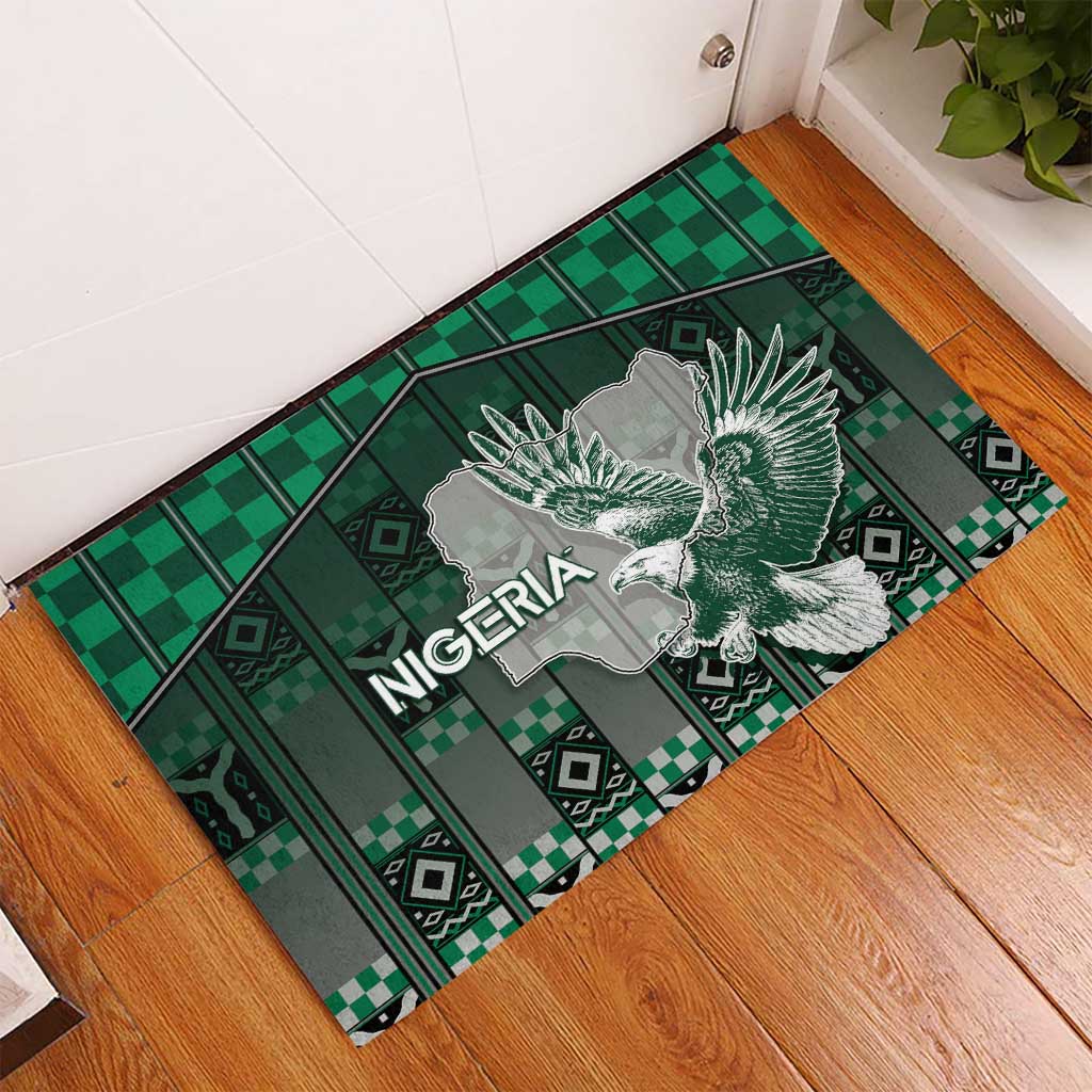 Nigeria Rubber Doormat Eagle With Tribal Patterns